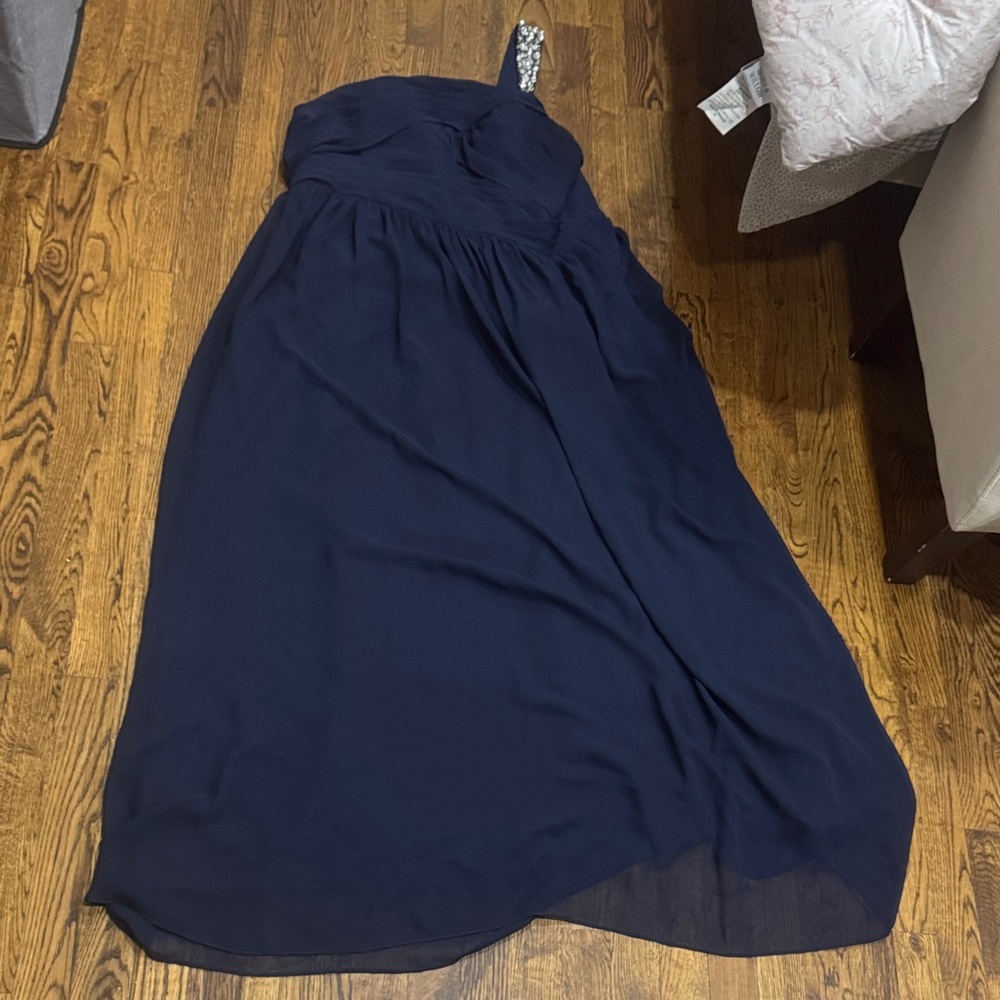 Alfred Angelo Dark Blue one shoulder gown - 18